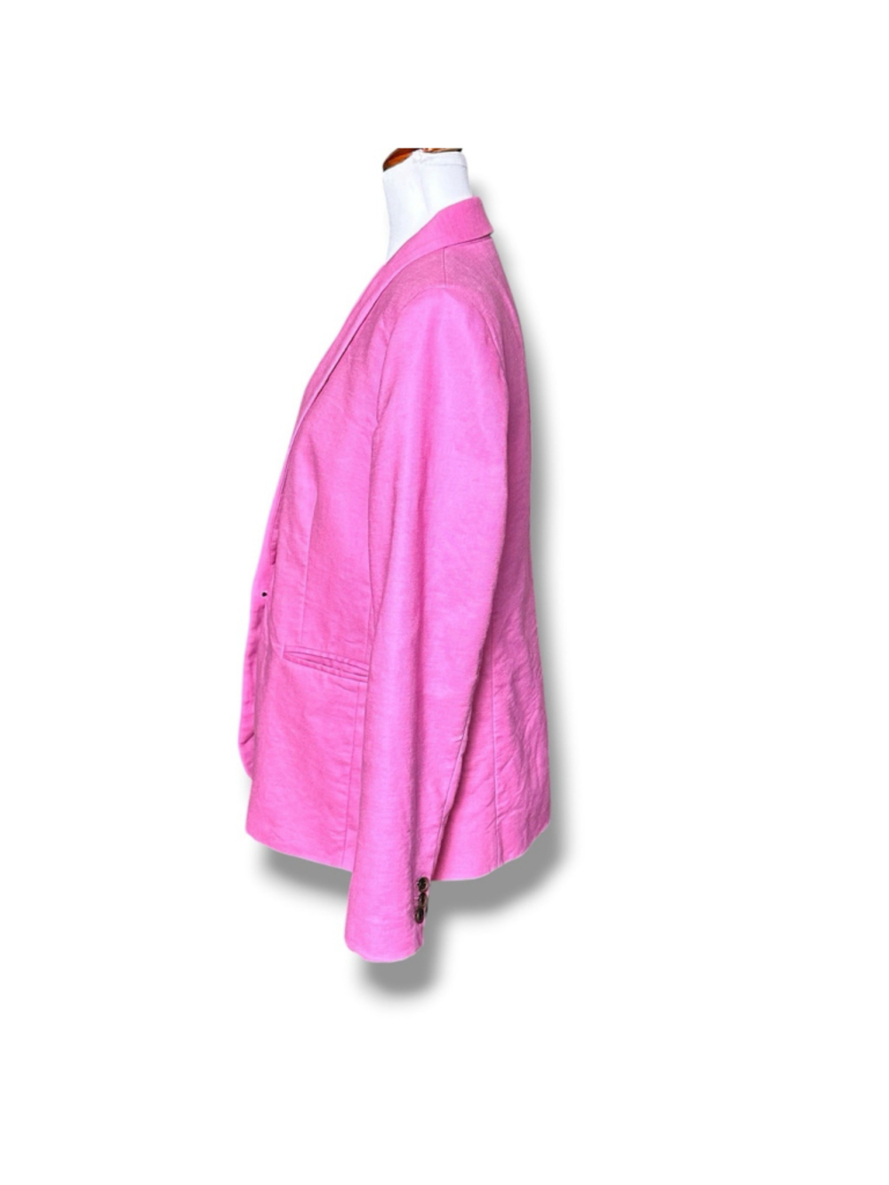 J Crew Blazer Womens 14 Pink Parke Linen Blend One Button Suit Jacket Office - Picture 4 of 12